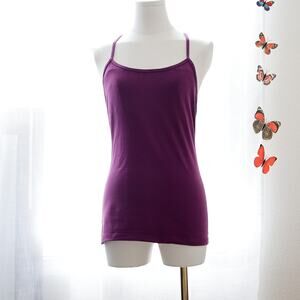 Lululemon purple tank top with shelf-bra size 8